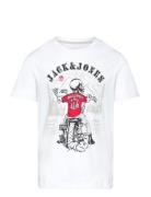 Jjskull Rock Tee Ss Crew Neck Jnr Tops T-Kortærmet Skjorte White Jack ...