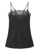 Silk Slip Top Tops T-shirts & Tops Sleeveless Black Stella Nova