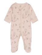 Pyjamas W Foot Newborn Pyjamas Sie Jumpsuit Pink Lindex