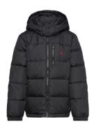 Ripstop Down Hooded Jacket Foret Jakke Black Ralph Lauren Kids