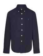 Cotton Poplin Shirt Tops Shirts Long-sleeved Shirts Navy Ralph Lauren ...