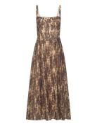 Lilah Corset Midi Dress Knælang Kjole Brown Bardot