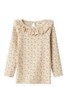 Nmfgago Kni Ls Slim Top Lil Tops T-shirts Long-sleeved T-Skjorte Beige...