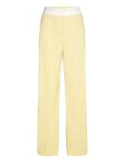 Sgbibbi, 2119 Poplin Lurex Bottoms Trousers Straight Leg Yellow STINE ...