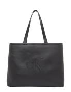 Sculpted Slim Tote34 Deboss Shopper Taske Black Calvin Klein