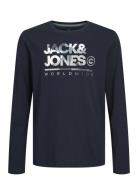 Jjluke Tee Ls Crew Neck Mni Tops T-shirts Long-sleeved T-Skjorte Navy ...