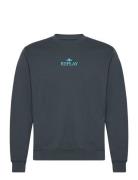 Jumper Regular Tops Sweatshirts & Hoodies Sweatshirts Navy Replay