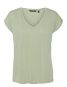 Vmfilli Ss V-Neck Tee Noos Tops T-shirts & Tops Short-sleeved Green Ve...