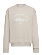 Message Cotton Sweatshirt Tops Sweatshirts & Hoodies Sweatshirts Cream...