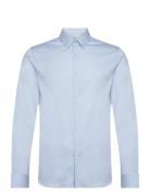 Super Slim-Fit Poplin Suit Shirt Tops Shirts Business Blue Mango