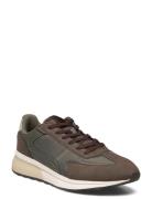 Leather Mixed Sneakers Low-top Sneakers Khaki Green Mango