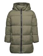 Quilted Long Coat Foret Jakke Khaki Green Mango