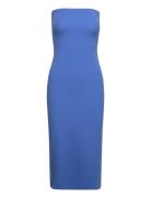 Strapless Dress Knælang Kjole Blue Mango