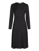 Recycled Cdc Fit & Flare Dress Knælang Kjole Black Calvin Klein