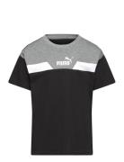 Puma Power Colorblock Tee B Tops T-Kortærmet Skjorte Black PUMA