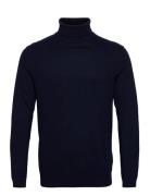 Slhberg Roll Neck B Tops Knitwear Turtlenecks Navy Selected Homme