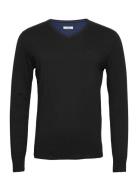 Basic V Neck Sweater Tops Knitwear V-necks Black Tom Tailor