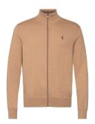 Cotton Full-Zip Sweater Tops Knitwear Full Zip Jumpers Beige Polo Ralp...