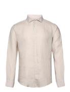 Bs Sevilla Casual Slim Fit Shirt Tops Shirts Linen Shirts Beige Bruun ...