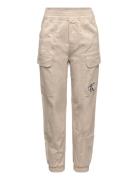 Sateen Cargo Pants Bottoms Cream Calvin Klein