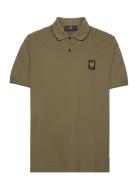 Tipped Polo Designers Polos Short-sleeved Khaki Green Belstaff