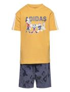 Lk Dy Mm T Set Sport Sets With Short-sleeved T-shirt Grey Adidas Perfo...