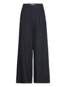 Pegiw Pants Bottoms Trousers Linen Trousers Navy InWear