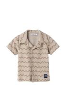 Nmmfelo Terry Ss Shirt Tops Shirts Short-sleeved Shirts Beige Name It