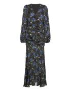 Satin Maxi V-Neck Dress Designers Maxi Dress Black ROTATE Birger Chris...