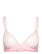 Unlined Triangle  Lingerie Bras & Tops Soft Bras Non Wired Bras Pink T...