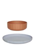 Pullo Plate & Bowl - Set Of 2 Home Meal Time Plates & Bowls Plates Mul...