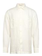 Rel Gmnt Dyed Linen Shirt Tops Shirts Linen Shirts Cream GANT