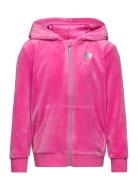 Hoodjacket With Zipper Velour Tops Sweatshirts & Hoodies Hoodies Pink ...