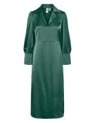 Yaspella Ls Long Dress S. Noos Knælang Kjole Green YAS