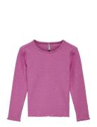 Kmgnella L/S O-Neck Top Jrs Tops T-shirts Long-sleeved T-Skjorte Pink ...