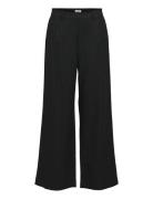 Objlisa Wide Pant Aop Noos Bottoms Trousers Wide Leg Black Object