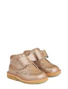 Bootie Velcro Bowy Boots Støvler Beige Wheat