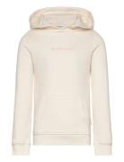 Printed Logo Hoody Tops Sweatshirts & Hoodies Hoodies Cream Tom Tailor