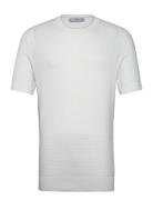 Tencel™ Braided Knitted T-Shirt Tops T-Kortærmet Skjorte White Mango