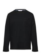 Long Sleeve Cotton T-Shirt Tops T-shirts Long-sleeved T-Skjorte Black ...