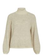 Vilory High Neck L/S Knit Top - Noos Tops Knitwear Jumpers Cream Vila