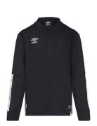 Ux Elite Half Zip Jr Tops T-shirts Long-sleeved T-Skjorte Black Umbro