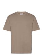 O-Neck Tee Over S/S Tops T-Kortærmet Skjorte Beige Lindbergh