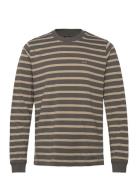 Cotton Jersey Stripe Frode Tee Ls Tops T-Langærmet Skjorte Brown Mads ...