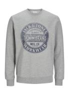 Jjjeans Sweat O-Neck Tops Sweatshirts & Hoodies Sweatshirts Grey Jack ...