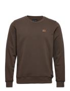 Basic Organic Crew Tops Sweatshirts & Hoodies Sweatshirts Brown Clean ...