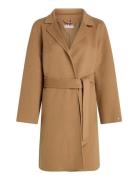 Reg Df Wool Belted Coat Outerwear Coats Winter Coats Beige Tommy Hilfi...