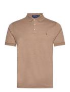 Pima Polo-Ssl-Knt Tops Polos Short-sleeved Beige Polo Ralph Lauren