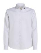 Ed Micro Dot Slim Shirt Tops Shirts Casual White Calvin Klein