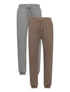 Pants Sweat 2-Pack Bottoms Sweatpants Grey Minymo